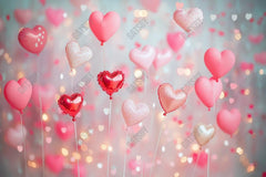 Gatsby Valentine Bokeh Heart Balloons Photography Backdrop Gbsx-01379