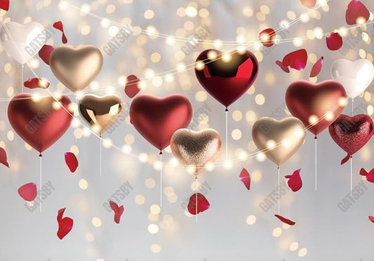 Gatsby Valentine Day Love Heart Balloons Photography Backdrop Gbsx-01257