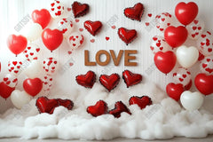 Gatsby Valentine Floral Heart Balloon Photography Backdrop Gbsx-01372