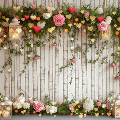 Gatsby Valentine Flower Garland Trees Photography Backdrop Gbsx-01363