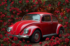 Gatsby Valentine Flower Red Car Photography Backdrop Gbsx-01306