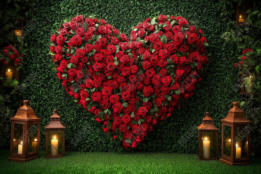Gatsby Valentine Garden Of Heart Roses Photography Backdrop Gbsx-01410