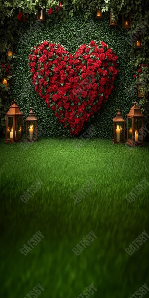 Gatsby Valentine Garden Of Heart Roses Photography Backdrop Gbsx-01411