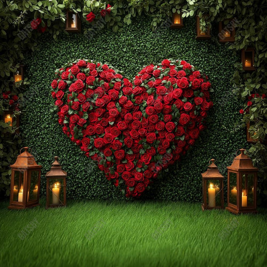 Gatsby Valentine Garden Of Heart Roses Photography Backdrop Gbsx-01411