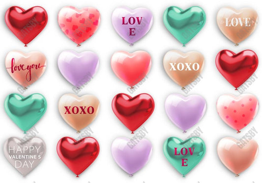 Gatsby Valentine Heart Balloons Photography Backdrop Gbsx-01250