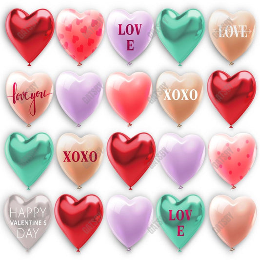 Gatsby Valentine Heart Balloons Photography Backdrop Gbsx-01250