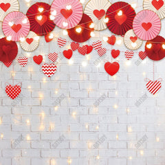 Gatsby Valentine Hearts Brick Wall Photography Backdrop Gbsx-01268