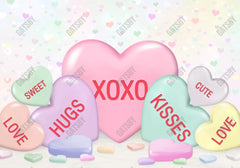 Gatsby Valentine Hugs And Kisses Photography Backdrop Gbsx-01291