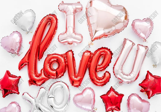 Gatsby Valentine I Love You Balloons Photography Backdrop Gbsx-01235
