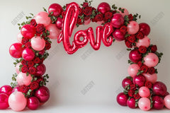 Gatsby Valentine Love Balloon Arch With Roses Photography Backdrop Gbsx-01414