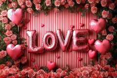 Gatsby Valentine Love Balloon Roses Photography Backdrop Gbsx-01374