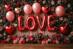 Gatsby Valentine Love Balloon Roses Photography Backdrop Gbsx-01375