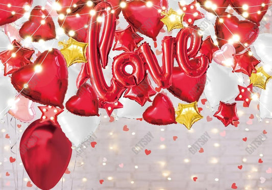 Gatsby Valentine Love Balloons Wall Photography Backdrop Gbsx-01279