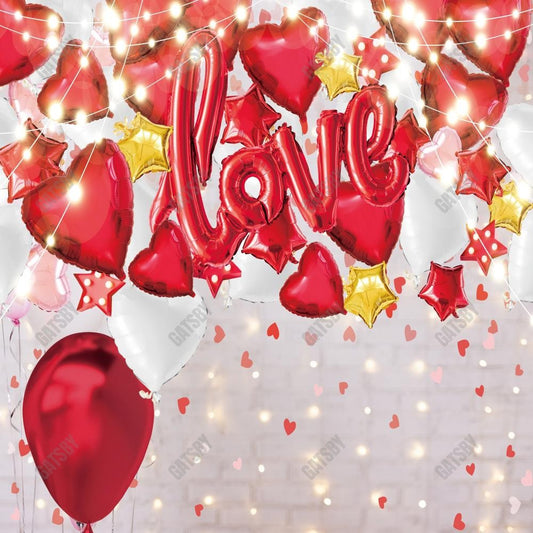 Gatsby Valentine Love Balloons Wall Photography Backdrop Gbsx-01279