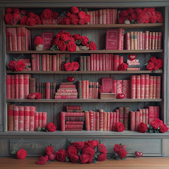 Gatsby Valentine Love Bookshelf Photography Backdrop Gbsx-01400