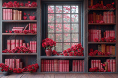 Gatsby Valentine Love Bookshelf Window Photography Backdrop Gbsx-01401