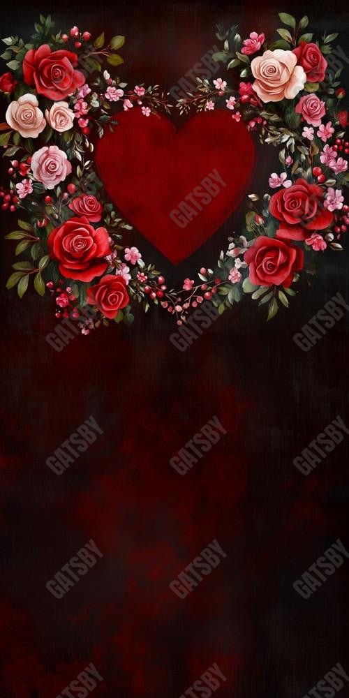 Gatsby Valentine Love Flower Heart Painting Photography Backdrop Gbsx-01361