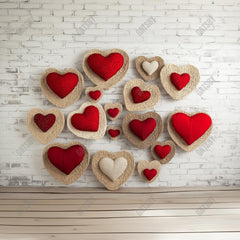 Gatsby Valentine Love Heart Brick Wall Photography Backdrop Gbsx-01339
