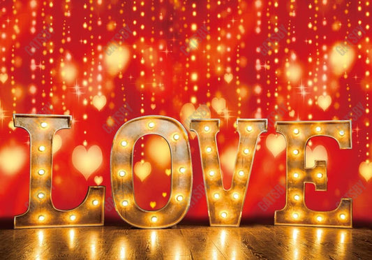 Gatsby Valentine Love Light Red Bokeh Photography Backdrop Gbsx-01256