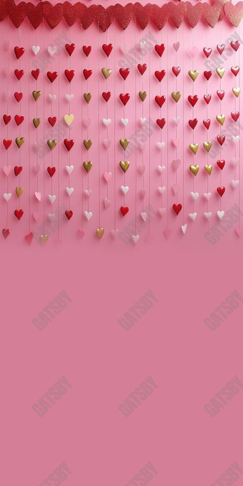 Gatsby Valentine Love Me Heart Curtains Photography Backdrop Gbsx-01421