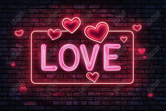 Gatsby Valentine Neon Love Wall Photography Backdrop Gbsx-01333