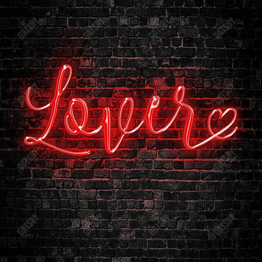 Gatsby Valentine Neon Lover Dark Brick Wall Photography Backdrop Gbsx-01402