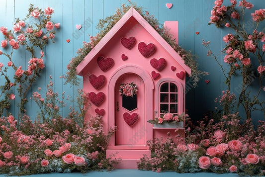 Gatsby Valentine Pet Wooden Floral Dog House Photography Backdrop Gbsx-01428