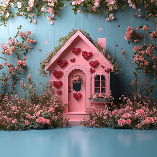 Gatsby Valentine Pet Wooden Floral Dog House Photography Backdrop Gbsx-01428