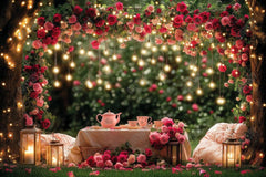 Gatsby Valentine Picnic With Arched Flower Photography Backdrop Gbsx-01357
