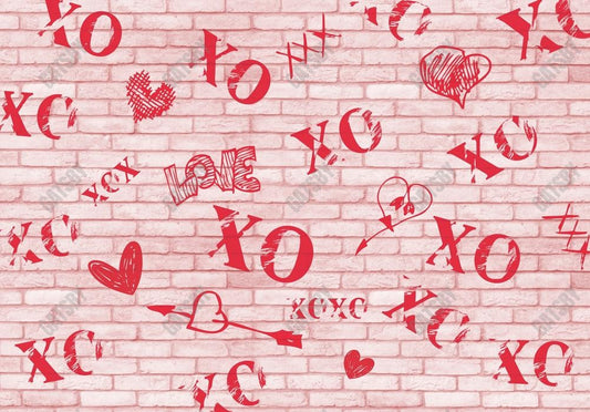 Gatsby Valentine Pink Birck Wall Photography Backdrop Gbsx-01263