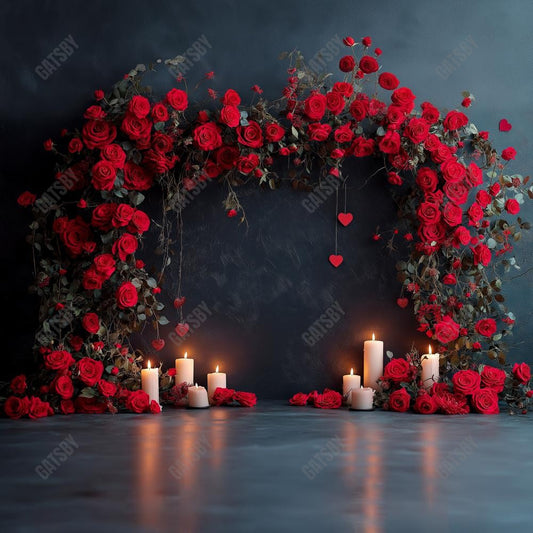 Gatsby Valentine Pink Flower Arch Photography Backdrop Gbsx-01432