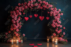 Gatsby Valentine Pink Flower Arch Photography Backdrop Gbsx-01433