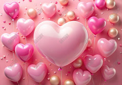 Gatsby Valentine Pink Heart Balloons Photography Backdrop Gbsx-01242