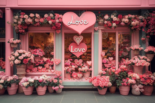 Gatsby Valentine Pink Love Rose Flower Shop Photography Backdrop Gbsx-01319