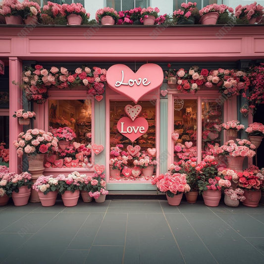 Gatsby Valentine Pink Love Rose Flower Shop Photography Backdrop Gbsx-01319