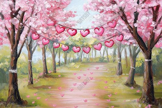 Gatsby Valentine Pink Love Tree Photography Backdrop Gbsx-01347