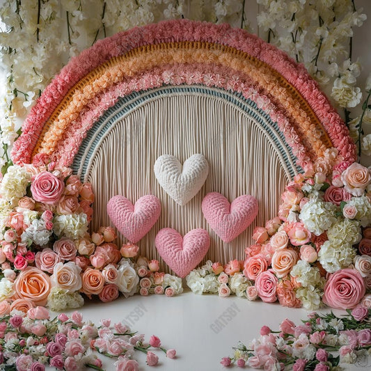 Gatsby Valentine Rainbow Romance Boho Photography Backdrop Gbsx-01354