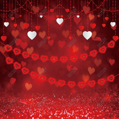 Gatsby Valentine Red Bokeh Heart Photography Backdrop Gbsx-01278