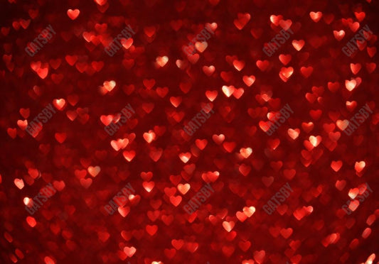 Gatsby Valentine Red Bokeh Hearts Photography Backdrop Gbsx-01255