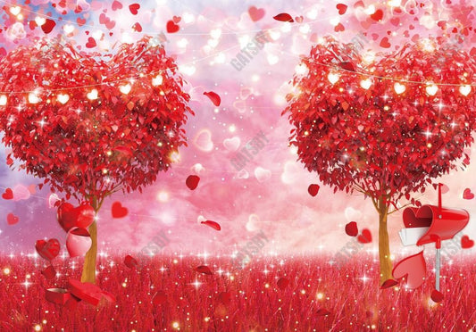 Gatsby Valentine Red Heart Trees Photography Backdrop Gbsx-01272