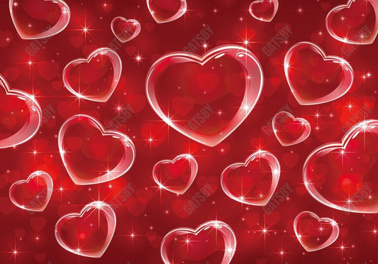 Gatsby Valentine Red Hearts Pattern Photography Backdrop Gbsx-01265