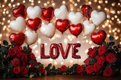 Gatsby Valentine'S Day Balloons Roses Bokeh Photography Backdrop Gbsx-01232