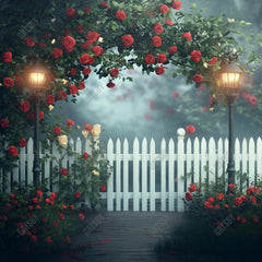 Gatsby Valentine Spring Flower Garden Fence Photography Backdrop Gbsx-01342