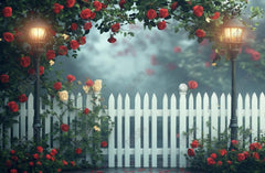 Gatsby Valentine Spring Flower Garden Fence Photography Backdrop Gbsx-01342