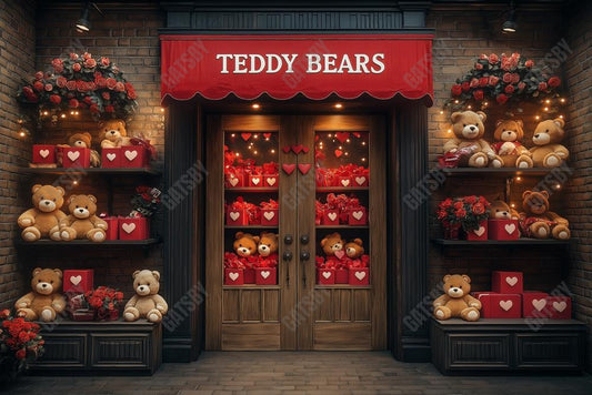 Gatsby Valentine Teddy Bears Shop Photography Backdrop Gbsx-01397