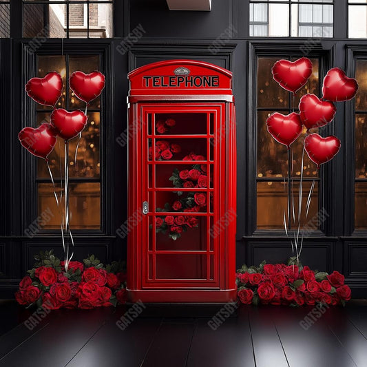 Gatsby Valentine Vintage Telephone Booth Photography Backdrop Gbsx-01344
