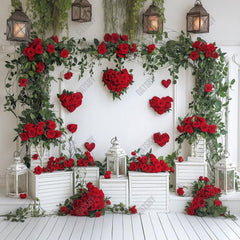 Gatsby Valentine White Vintage Wall With Flower Photography Backdrop Gbsx-01309