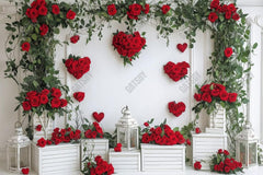 Gatsby Valentine White Vintage Wall With Flower Photography Backdrop Gbsx-01309