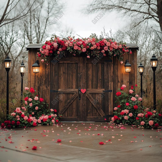 Gatsby Valentine Wooden Barn Door Photography Backdrop Gbsx-01385