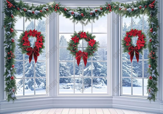 Gatsby White Winter Wonderland Window Photography Backdrop Gbsx-01081